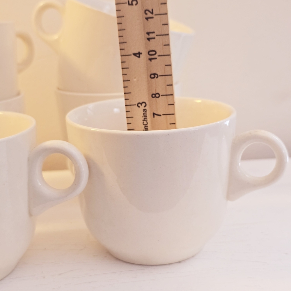 Set of 6 Vintage White Demitasse Mugs - Picture 7 of 7